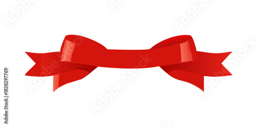 red satin ribbon and bow vector illustration .vector icon
