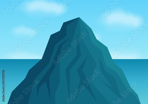 Peak of Mountain. Vector Illustration.