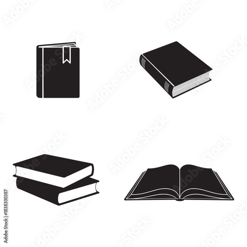 Essential Book Silhouette Pack — 4 Minimal Reading Icons
