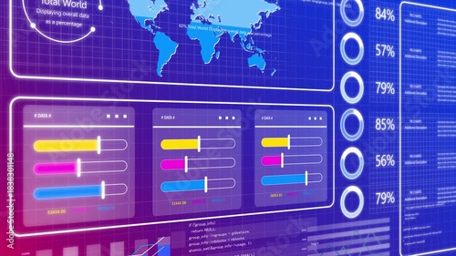 4K Graphic chart animation for ai investment analytics, smart business dashboard, futuristic finance technology, real time market data, digital trading interface
