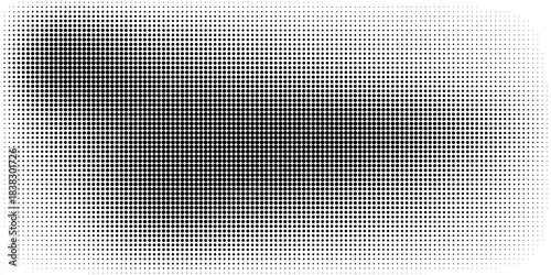 Grunge halftone gradient background. Faded grit noise texture. White and black sand wallpaper. Retro pixelated backdrop. Anime or manga style comic overlay. Vector graphic design textured template