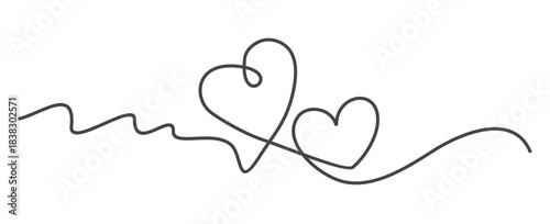Love lettering continous Valentine consept