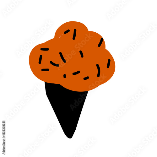 Simple Ice Cream Cone Drawing with Sprinkles
