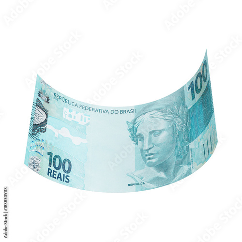 3D Asset – Brazilian 100 Real Banknotes with Isolated Background