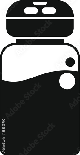 Simple shampoo or shower gel cosmetic bottle icon showing liquid soap or hygiene product