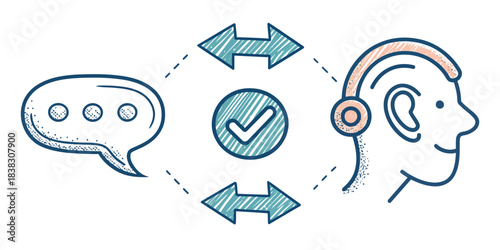 Conversation and Feedback Loop Icon communication listening