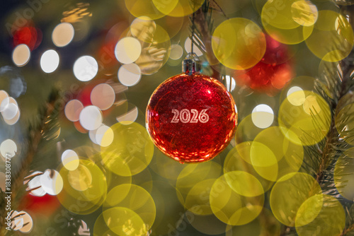 Decorated Christmas Tree with Glowing Lights