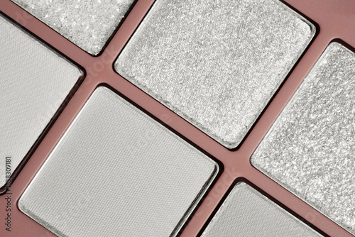 Glitter and matte eyeshadow macro photo color of the year 2026 cloud white dancer