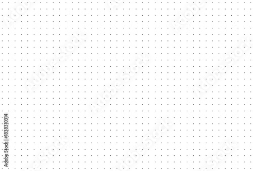 Dotted squared grid graph paper for notebooks template. Design printable graphic sheet. Simple black dotted background. Bullet journal pattern texture.