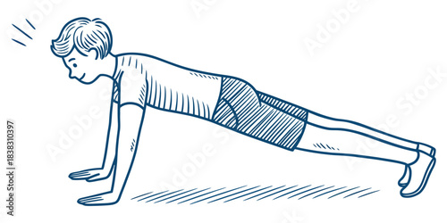 Man Doing a Push-Up Exercise fitness sport