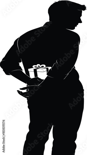 Silhouette of a man playing a guitar outdoors