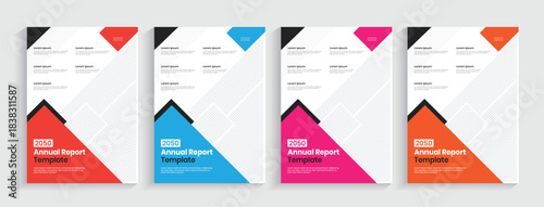 Annual report cover design, Business report cover layout