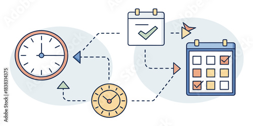 Time and Calendar Planning Illustration clock schedule