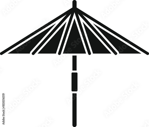 Classic japanese umbrella offering protection from sun and rain, showcasing traditional design and craftsmanship