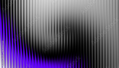 Ripple gradient background design. Modern ripple glass texture effect. Purple overlay ribbed texture with vertical lines. Transparent background