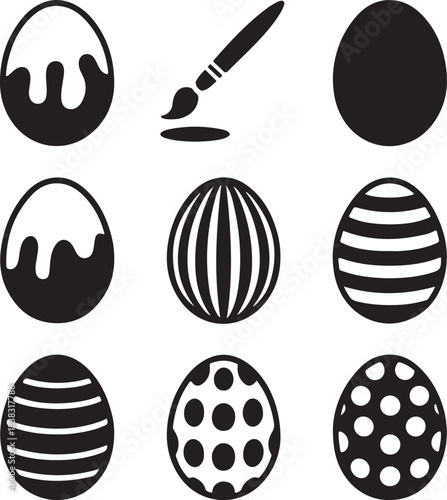 Easter egg, holiday decoration, spring festival, paint brush, pattern design, religious symbol, christian tradition, paschal egg, creative art, seasonal celebration