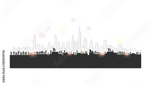 Urban Silhouette: A captivating silhouette of a bustling city skyline, with towering skyscrapers and architectural wonders, creating a dynamic portrayal of urban life.