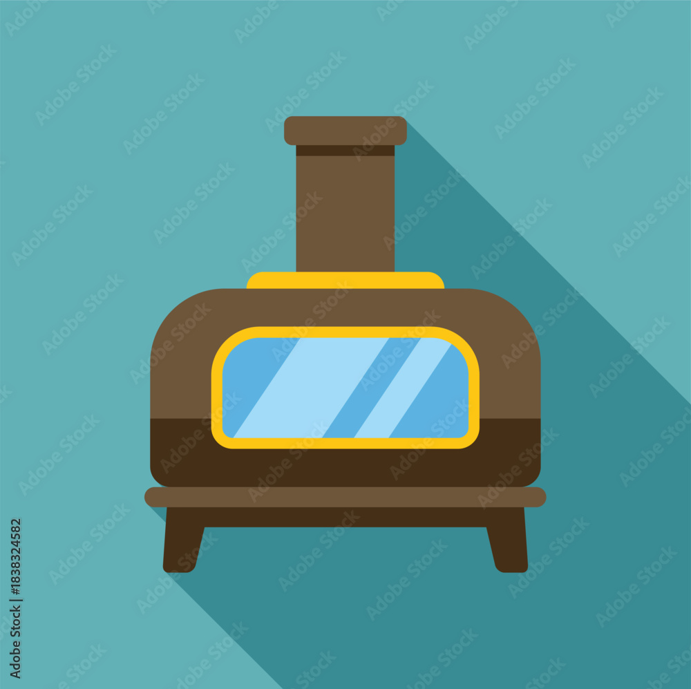 Fototapeta premium Modern wood stove emitting comforting warmth, perfect for cozy interiors