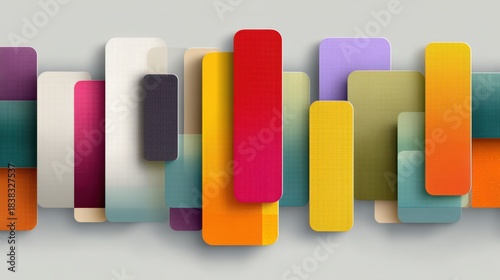 Color tiles experiment banner with off-center vertical strip in science lab setting