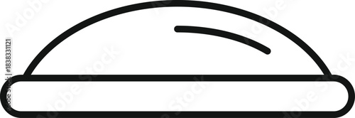 Line art drawing showing a freshly baked loaf of bread