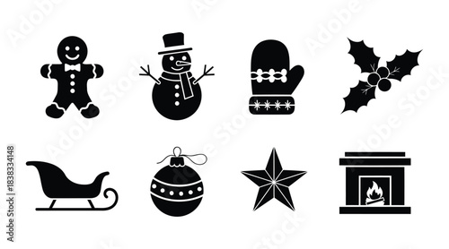 Christmas Icons Set – Holiday Silhouette Collection
