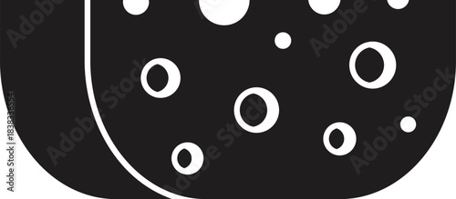 Close up of a single slice of swiss cheese, highlighting its characteristic holes and texture