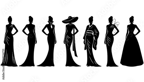 Elegant Woman Standing Silhouette