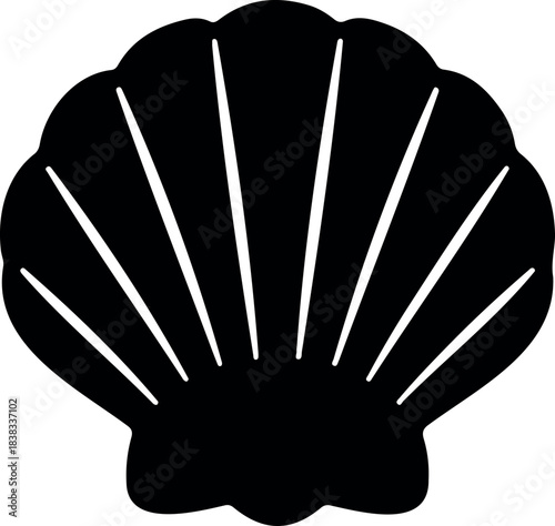 Scallop Shell Vector – Minimalist Symbol of Journey & Heritage