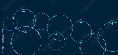 Network background with connections points lines and people icons vector
