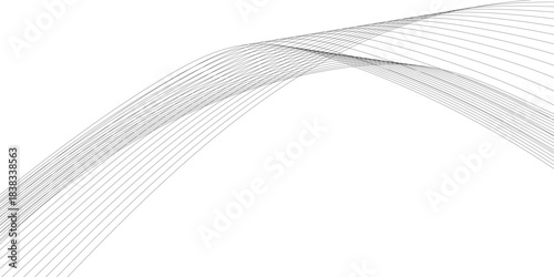 Wavy digital futuristic technology curve ocean lines on transparent background. Thin line wavy abstract vector background. Curve wave seamless pattern. Vector illustration.	
