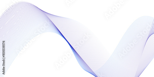 colorful  wave line pattern. Flowing particles wave pattern gradient smooth curve shape isolated on transparent background.	
