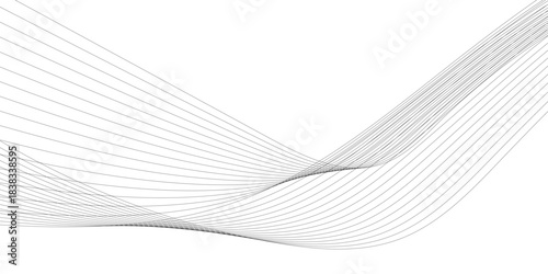 Abstract wavy gray blend liens design on white background. Digital frequency track equalizer. Vector illustration, Wavy stylized it make using blend tool.	
