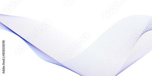 colorful  wave line pattern. Flowing particles wave pattern gradient smooth curve shape isolated on transparent background.	