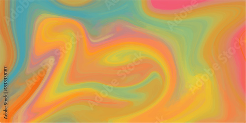 Abstract orange silk fabric texture with soft flowing golden light wave design. Abstract colorful wave pattern with soft blue, purple, and pink flowing silk texture design illustration. bright spectra