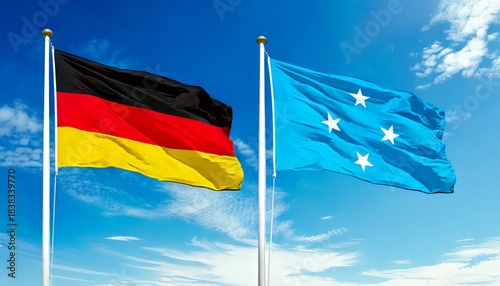 ドイツの国旗とミクロネシア連邦の国旗(Germany flag & Micronesia flag.)

