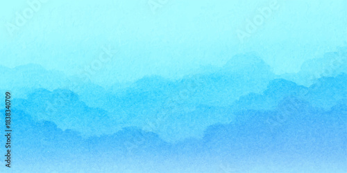 Abstract blue watercolor paper texture with a light vintage grunge sky pattern. blue watercolor Light shades color frame.  creative background. Blue sky with white clouds in sunny weather. Blue Sky 3d