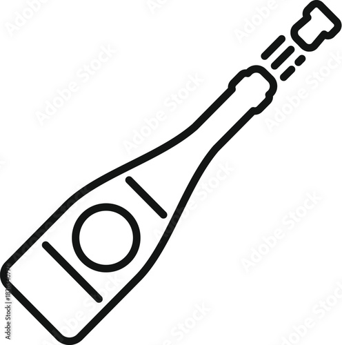 Champagne bottle with cork popping, representing celebration, success, and special occasions