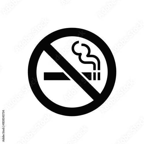 No smoking sign with cigarette icon