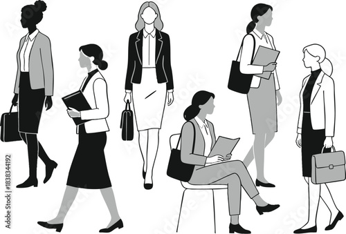 Collection of business women poses and outfits
