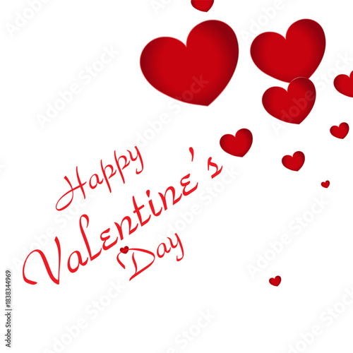 happy Valentine's Day Poster or banner with many hearts. vector illustration design