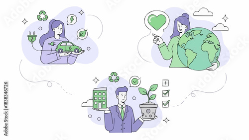 Insurance set. Characters use various insurance services to buy full coverage policy for building, vehicle, travel. Insured persons or business concept. Vector illustration.