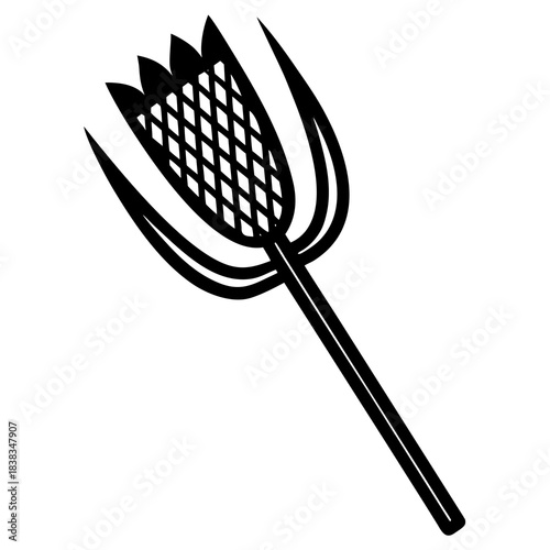 Corn harvesting tool line art illustration 