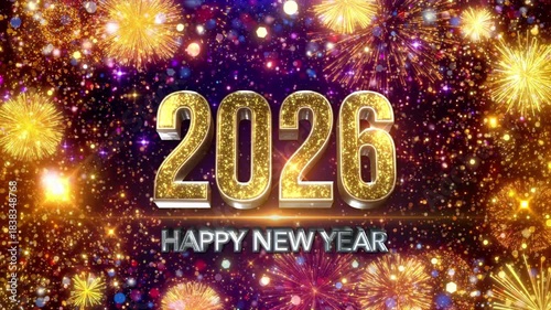 beautiful 2026 new year fireworks celebration backdrop