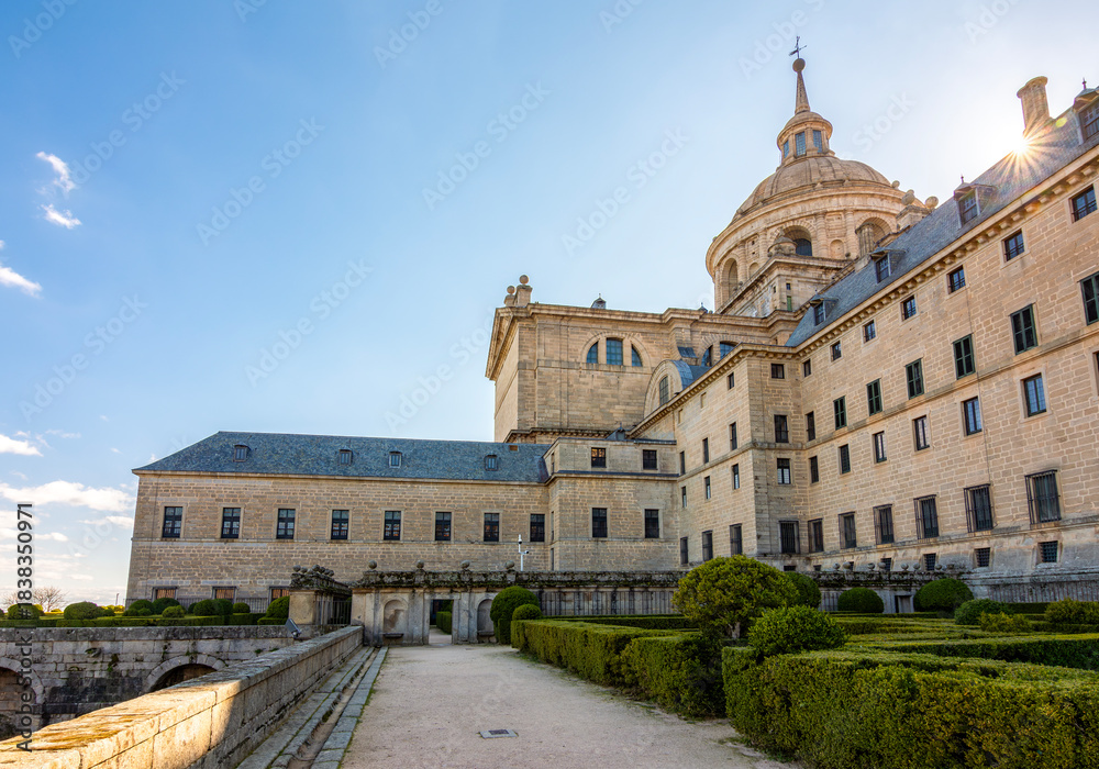 Obraz premium El Escorial palace and gardens outside Madrid, Spain
