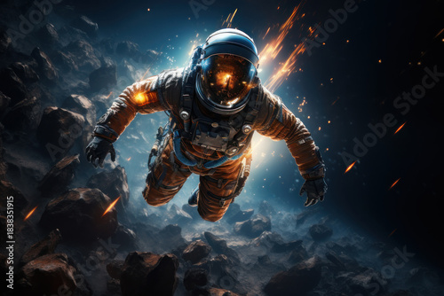 Wallpaper Mural Astronaut flies in space. AI generative. Torontodigital.ca