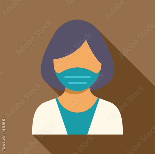 Female healthcare worker wearing a protective face mask, representing health and safety