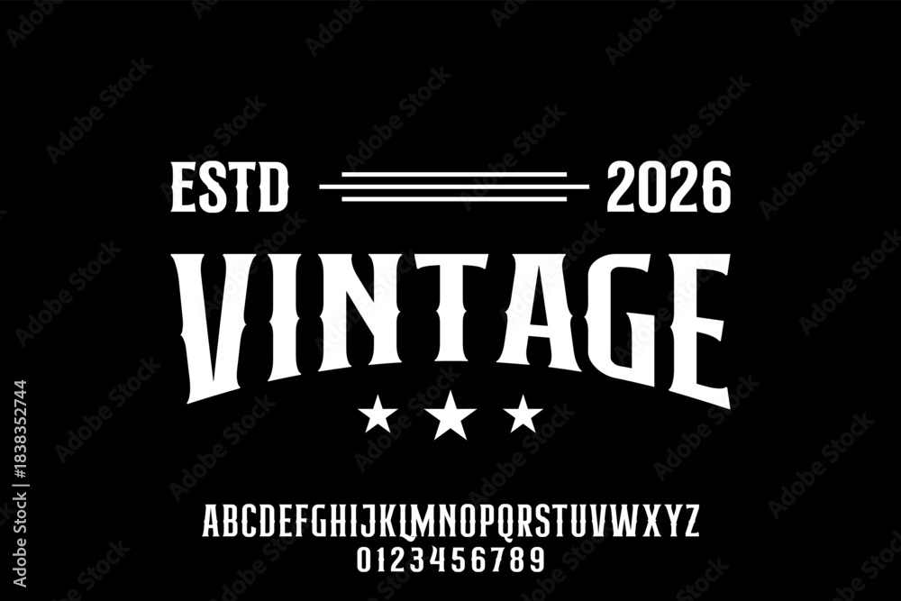 Obraz premium Vintage style logo with the word VINTAGE and ESTD 2026.