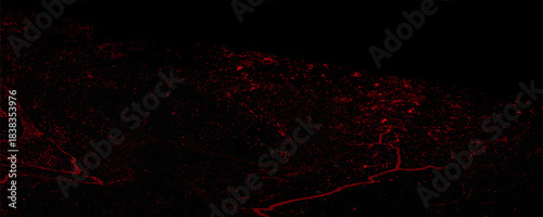 Abstract red black grunge vector background with halftone effect for cover design, poster, cover, banner, flyer and cards. Bright futuristic texture illustration.