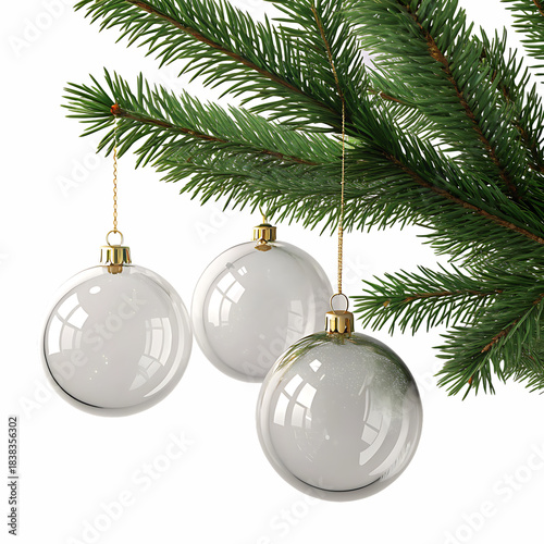  tree decoration with crystal ball hanging in it isolated on a transparent background