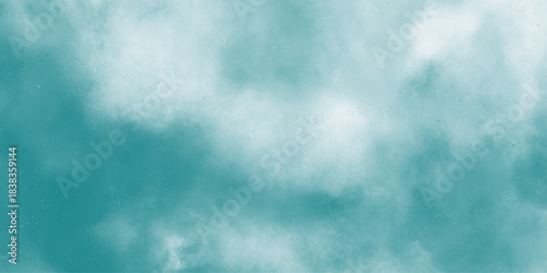 Abstract watercolor painted sky with white fluffy clouds on a blurry blue sky for design. White cloud and blue sky background with copy space. Nature background. Digital paint.
